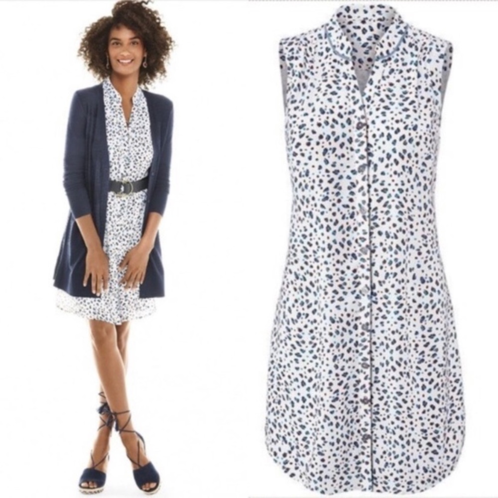 CAbi Camilla sleeveless shirt dress medium